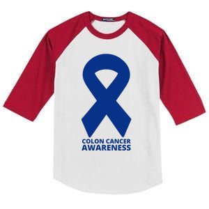 Colon Cancer Awareness Ribbon Kids Colorblock Raglan Jersey