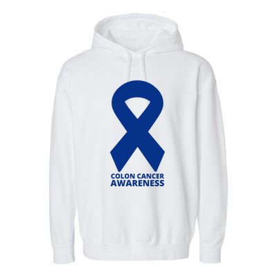 Colon Cancer Awareness Ribbon Garment-Dyed Fleece Hoodie