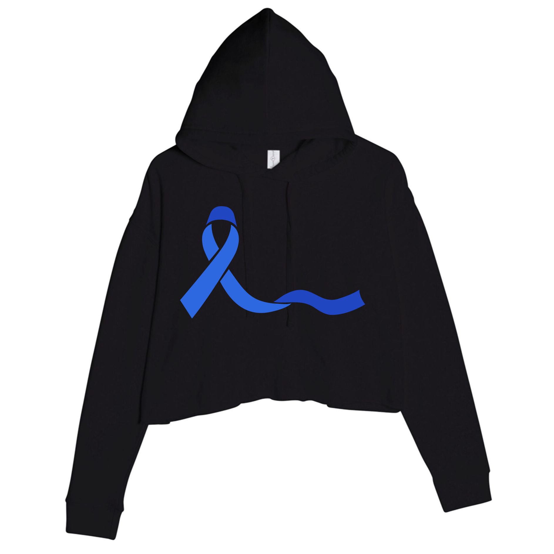 Colon Cancer Awareness Ribbon Crop Fleece Hoodie