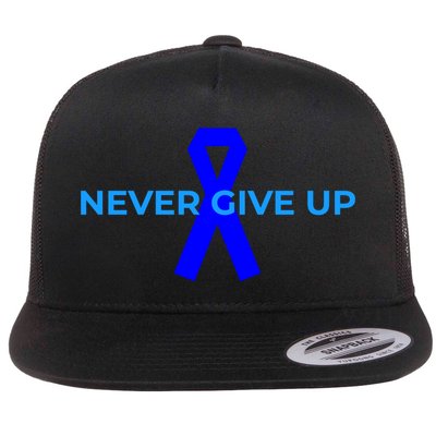 Colon Cancer Awareness Ribbons Flat Bill Trucker Hat