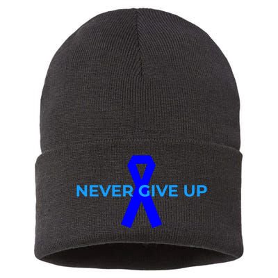 Colon Cancer Awareness Ribbons Sustainable Knit Beanie