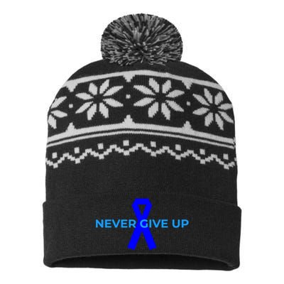 Colon Cancer Awareness Ribbons USA-Made Snowflake Beanie