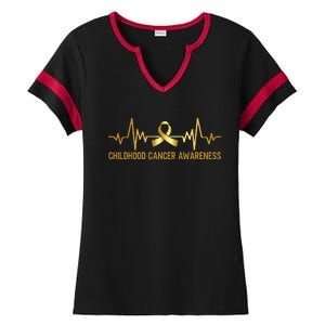 Childhood Cancer Awareness September Cancer Ladies Halftime Notch Neck Tee