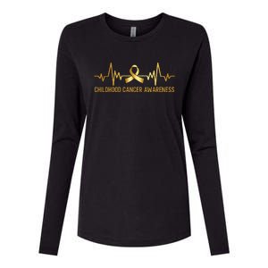 Childhood Cancer Awareness September Cancer Womens Cotton Relaxed Long Sleeve T-Shirt