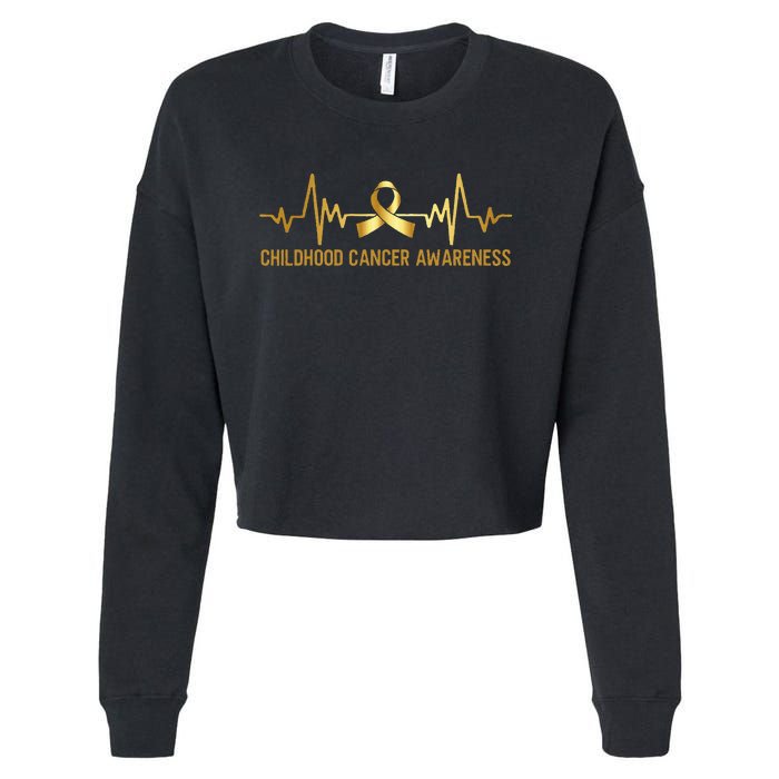 Childhood Cancer Awareness September Cancer Cropped Pullover Crew