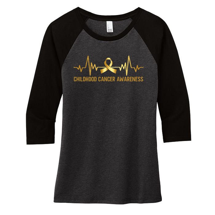 Childhood Cancer Awareness September Cancer Women's Tri-Blend 3/4-Sleeve Raglan Shirt