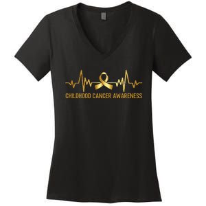 Childhood Cancer Awareness September Cancer Women's V-Neck T-Shirt