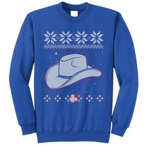 Country Cow And Western Cow Hat Ugly Christmas Cow Gift Sweatshirt