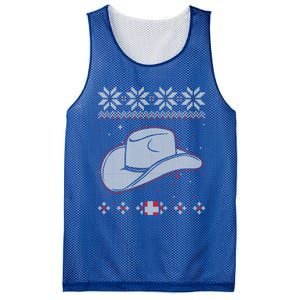 Country Cow And Western Cow Hat Ugly Christmas Cow Gift Mesh Reversible Basketball Jersey Tank