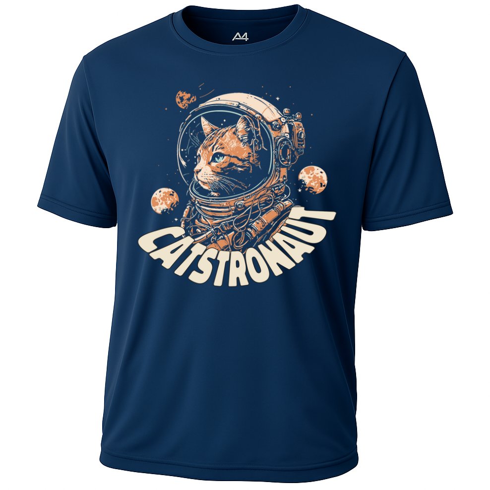 Catstronaut Cat Animal Astronaut Cooling Performance Crew T-Shirt