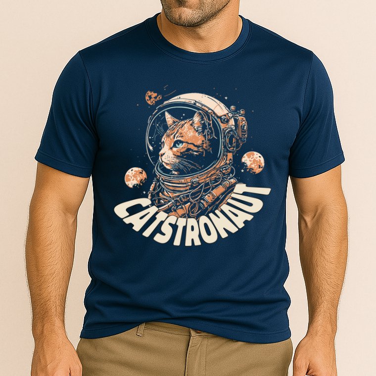 Catstronaut Cat Animal Astronaut Cooling Performance Crew T-Shirt
