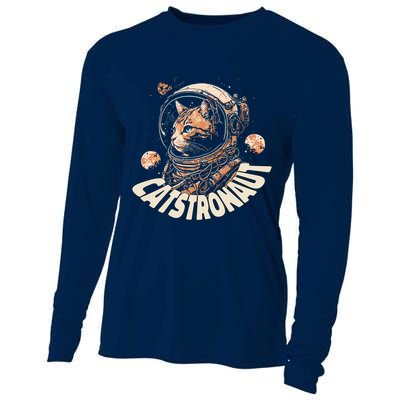 Catstronaut Cat Animal Astronaut Cooling Performance Long Sleeve Crew