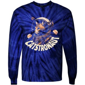 Catstronaut Cat Animal Astronaut Tie-Dye Long Sleeve Shirt