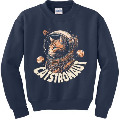 Catstronaut Cat Animal Astronaut Kids Sweatshirt