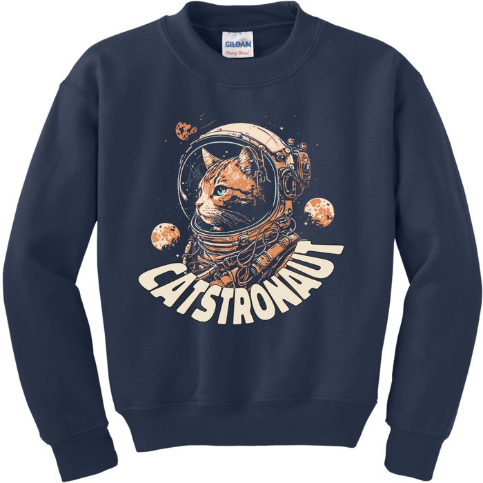 Catstronaut Cat Animal Astronaut Kids Sweatshirt