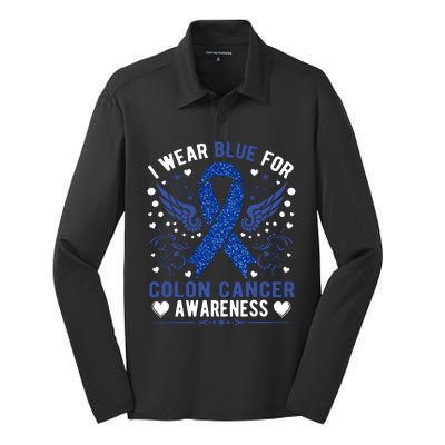 Colon Cancer Awareness Silk Touch Performance Long Sleeve Polo