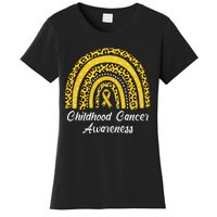 Childhood Cancer Awareness Rainbow Leopard Ribbon Women's T-Shirt