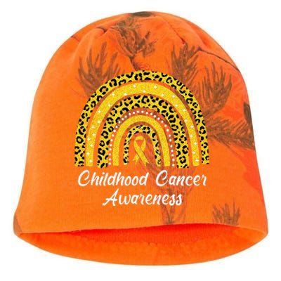 Childhood Cancer Awareness Rainbow Leopard Ribbon Kati - Camo Knit Beanie