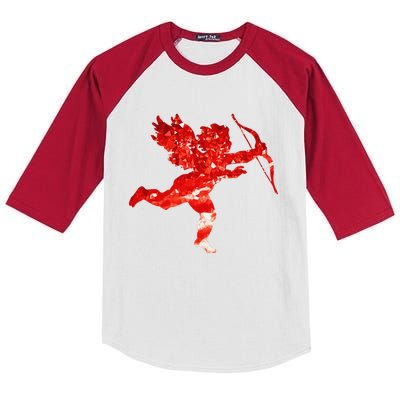 Cupid Cherub Angel Low Poly Valentine's Day Kids Colorblock Raglan Jersey