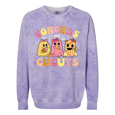 Cute Conchas And Cucuys Ghost Funny Halloween Mexican Ghost Colorblast Crewneck Sweatshirt