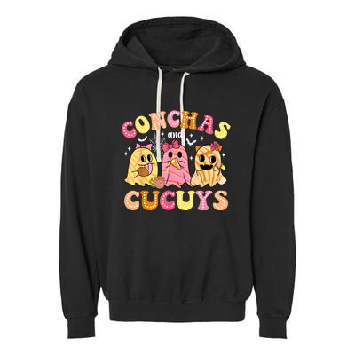 Cute Conchas And Cucuys Ghost Funny Halloween Mexican Ghost Garment-Dyed Fleece Hoodie