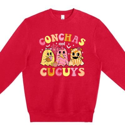 Cute Conchas And Cucuys Ghost Funny Halloween Mexican Ghost Premium Crewneck Sweatshirt