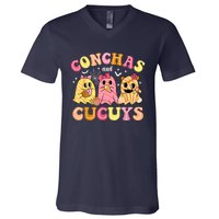 Cute Conchas And Cucuys Ghost Funny Halloween Mexican Ghost V-Neck T-Shirt