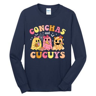 Cute Conchas And Cucuys Ghost Funny Halloween Mexican Ghost Tall Long Sleeve T-Shirt