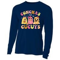 Cute Conchas And Cucuys Ghost Funny Halloween Mexican Ghost Cooling Performance Long Sleeve Crew