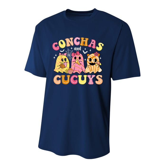 Cute Conchas And Cucuys Ghost Funny Halloween Mexican Ghost Performance Sprint T-Shirt