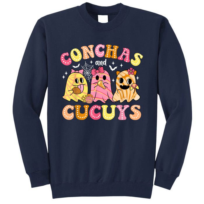 Cute Conchas And Cucuys Ghost Funny Halloween Mexican Ghost Tall Sweatshirt