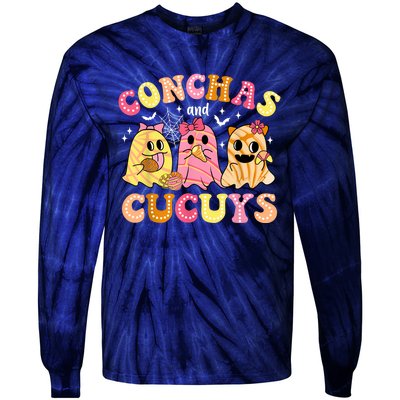 Cute Conchas And Cucuys Ghost Funny Halloween Mexican Ghost Tie-Dye Long Sleeve Shirt