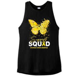 Childhood Cancer Awareness Support Squad Butterfly Ladies PosiCharge Tri-Blend Wicking Tank