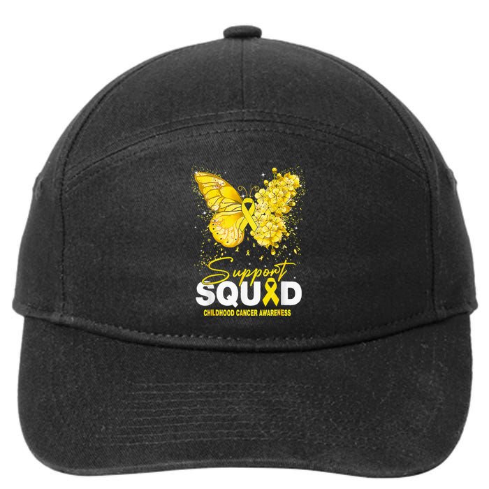 Childhood Cancer Awareness Support Squad Butterfly 7-Panel Snapback Hat