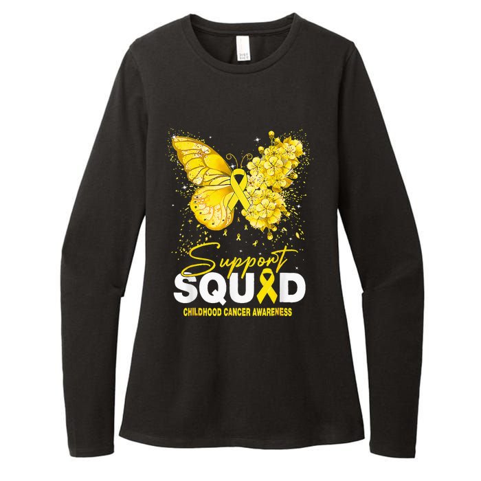 Childhood Cancer Awareness Support Squad Butterfly Womens CVC Long Sleeve Shirt