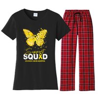 Childhood Cancer Awareness Support Squad Butterfly Women's Flannel Pajama Set