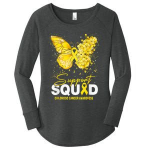 Childhood Cancer Awareness Support Squad Butterfly Women's Perfect Tri Tunic Long Sleeve Shirt