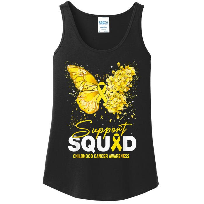 Childhood Cancer Awareness Support Squad Butterfly Ladies Essential Tank