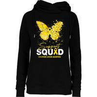 Childhood Cancer Awareness Support Squad Butterfly Womens Funnel Neck Pullover Hood