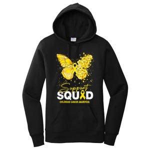 Childhood Cancer Awareness Support Squad Butterfly Women's Pullover Hoodie