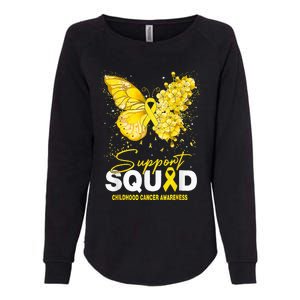 Childhood Cancer Awareness Support Squad Butterfly Womens California Wash Sweatshirt