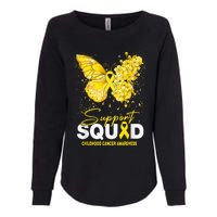 Childhood Cancer Awareness Support Squad Butterfly Womens California Wash Sweatshirt