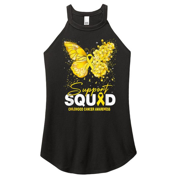 Childhood Cancer Awareness Support Squad Butterfly Women's Perfect Tri Rocker Tank