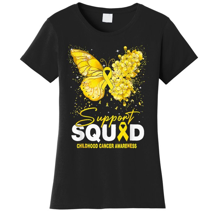 Childhood Cancer Awareness Support Squad Butterfly Women's T-Shirt