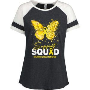 Childhood Cancer Awareness Support Squad Butterfly Enza Ladies Jersey Colorblock Tee