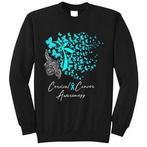 Cervical Cancer Awareness Teal Butterflies Sweatshirt