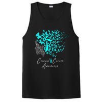 Cervical Cancer Awareness Teal Butterflies PosiCharge Competitor Tank