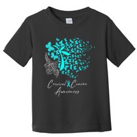 Cervical Cancer Awareness Teal Butterflies Toddler T-Shirt