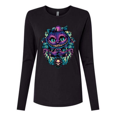 Cheshire Cat Alice in Wonderland Womens Cotton Relaxed Long Sleeve T-Shirt