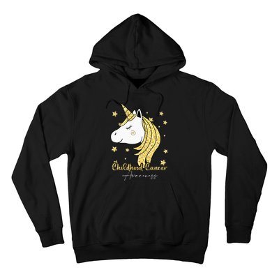 Childhood Cancer Awareness Unicorn Ribbon Twinkle Gold Hoodie